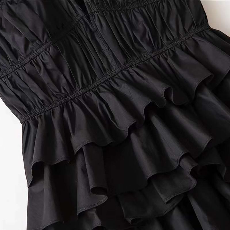 ULLA JOHNSON Josefine Ruffled Cotton Maxi Dress black 6 result