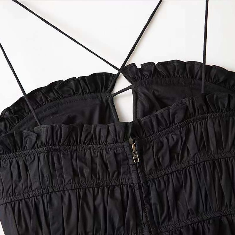 ULLA JOHNSON Josefine Ruffled Cotton Maxi Dress black 9 result